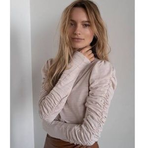 Natasha Ruffle Sleeve Top FREE PEOPLE